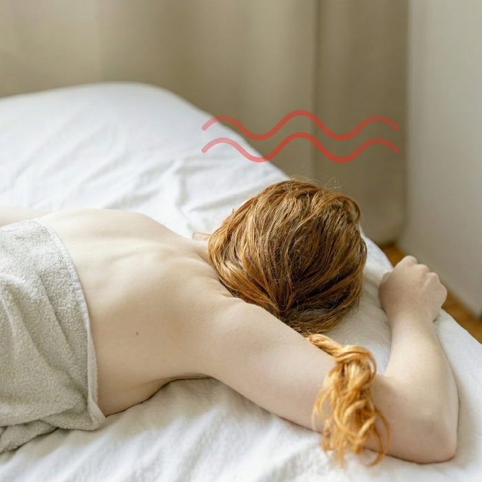 A stack of pillows as a makeshift support under the head